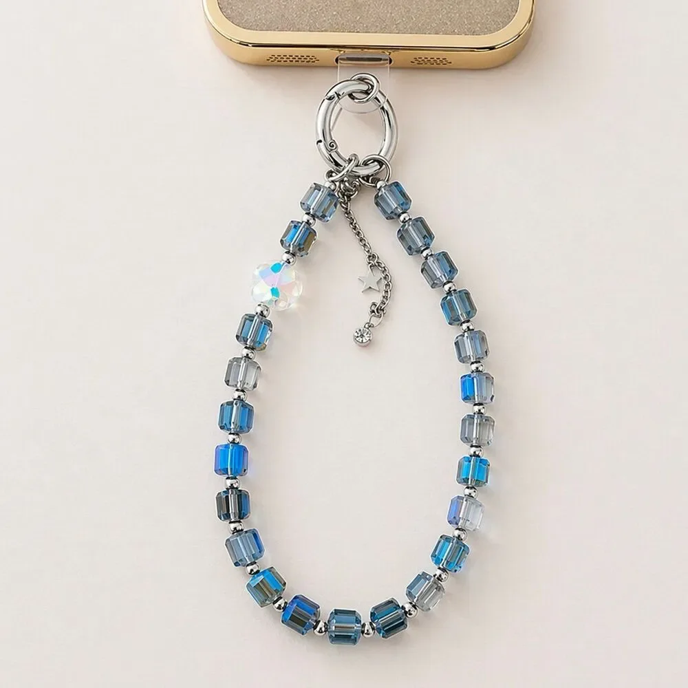 Luxury high-end crystal bead hand-held lanyard chain, phone wrist strap wristlet